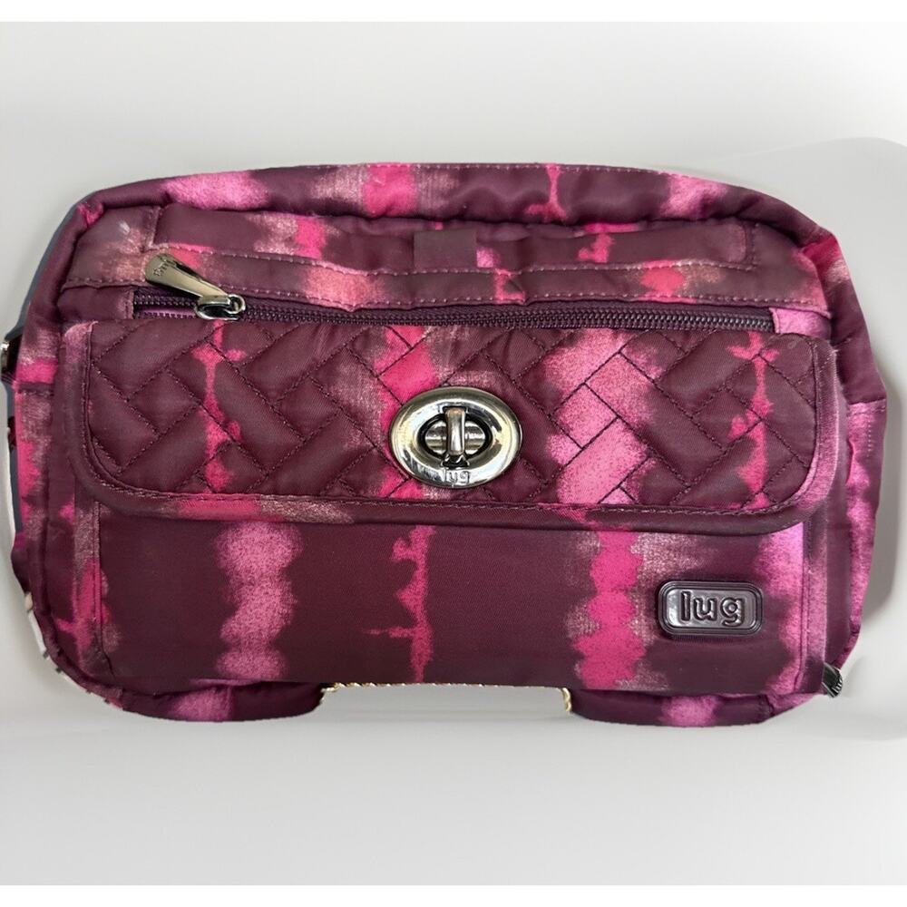 Pink Magenta Lug SWITCH Mini Crossbody Belt Bag Wristlet 6x9 Nylon‎ Tie Dye